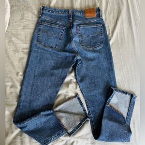 Levi 501 S Skinny high wasted jeans slit in ankles 27x32